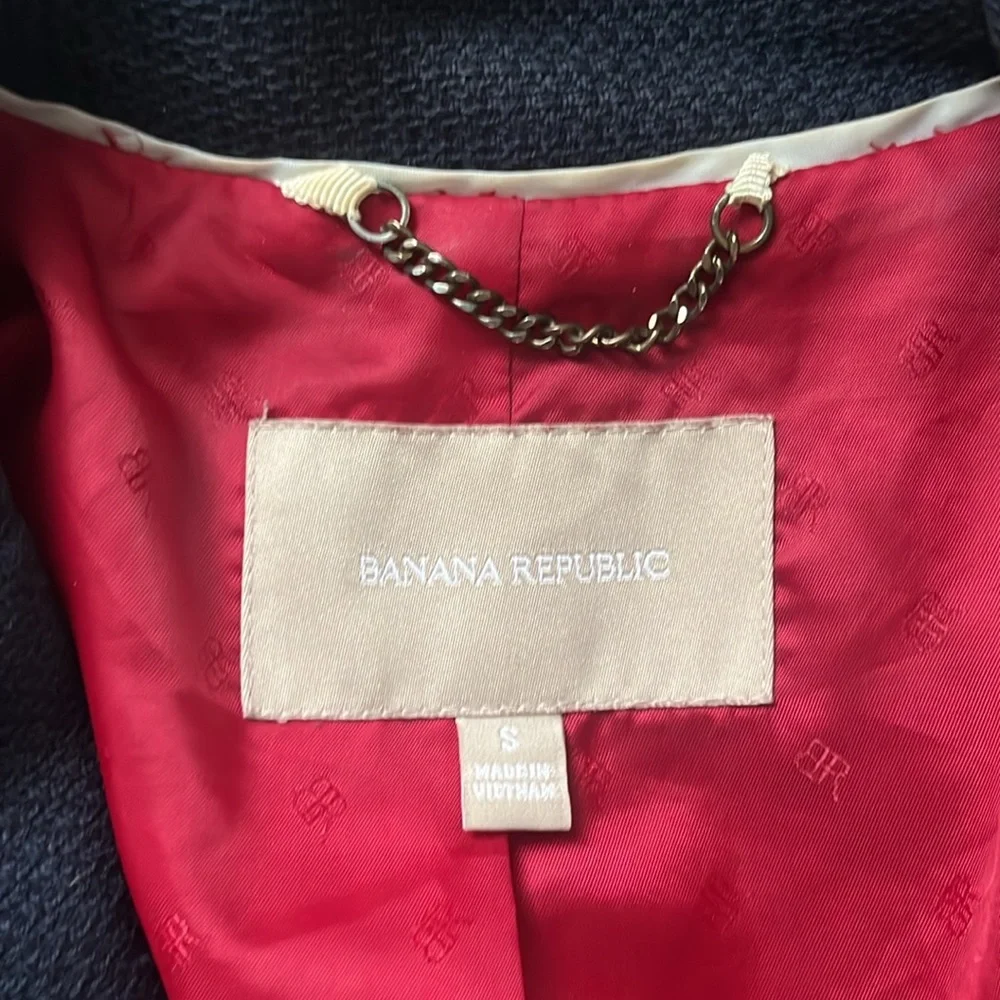 Banana Republic Size S Navy Overcoat - Picture 2 of 7